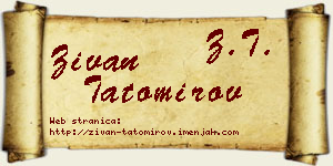 Živan Tatomirov vizit kartica